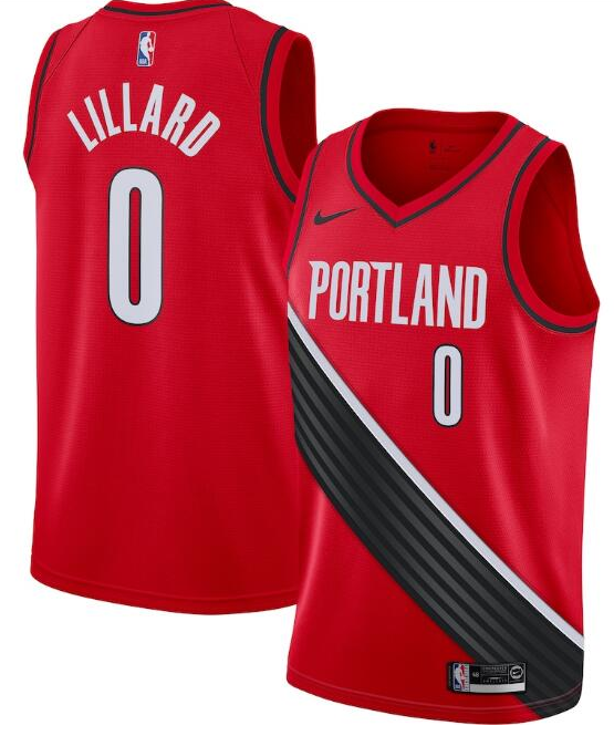 Youth Portland Trail Blazers #0 Damian Lillard Red Statement Edition Stitched Basketball Jersey
